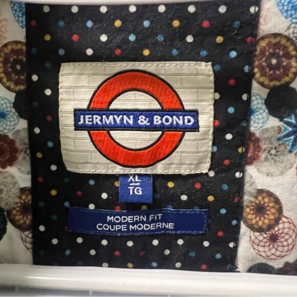 JERMYN BOND Multicolor Geometric Circles Dress Shirt Loud, Bold Men's XL - Picture 5 of 13